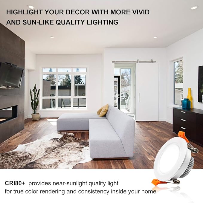 2 Inch LED Recessed Lighting, Dimmable Downlight 3W(35W Halogen Equivalent), CRI80, 4000K Natural White Ceiling Light with LED Driver (10 Pack)