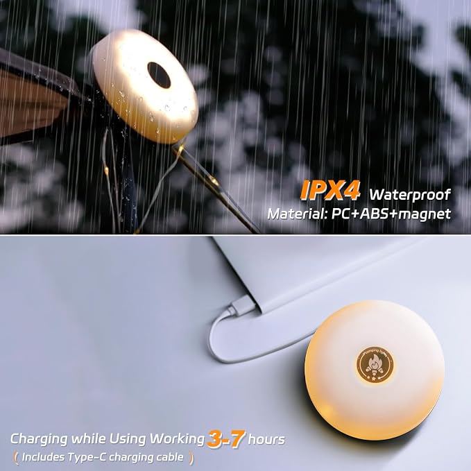 Camping Lights String: Outdoor String Lights with 5 Lighting Modes - Quick 30s Recovery Durable and Waterproof - USB Charging Portable Camping Lights for Camping/Yard/and Hiking - 2PACK