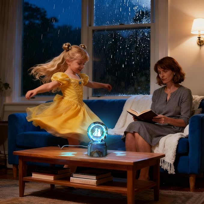 Cute Cartoon lamp,2.36 inch Rotatable 3D Crystal Ball Anime Night Light with 7 Colors Change,Color Box,Children's Room Decoration Holiday Gifts，Birthday Christmas Gifts (Frozen)