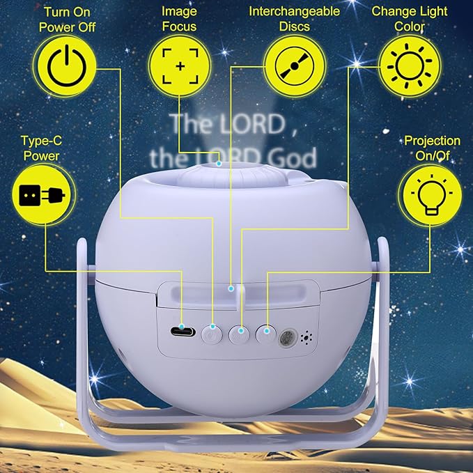 Bible Verses Projector Galaxy Projector Includes 12 Interchangeable Christian Discs Night Light Set Project Religious on Walls or Ceilings for Christian Gifts