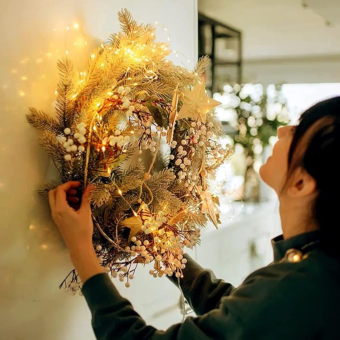 JMEXSUSS 2Pack Fairy Lights Battery Operated, Total 200LED 66ft, Warm White | With Remote, Timer, 8 Modes, Battery Powered Christmas Lights, Twinkle String Lights for Bedroom Tree Indoor Outdoor Decor