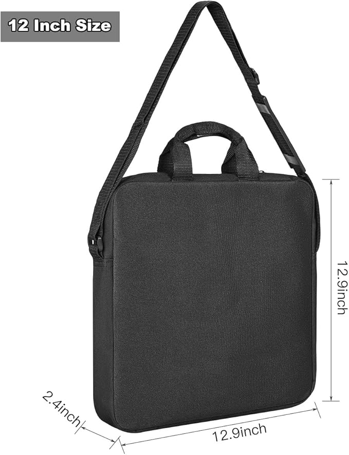 Photography Carrying Bag for 12" Ring Light,12 x 12 inch Selfie Ring Light Protective Carrying Bag, Portable Desk LED Case for 12" Camera Light-Black