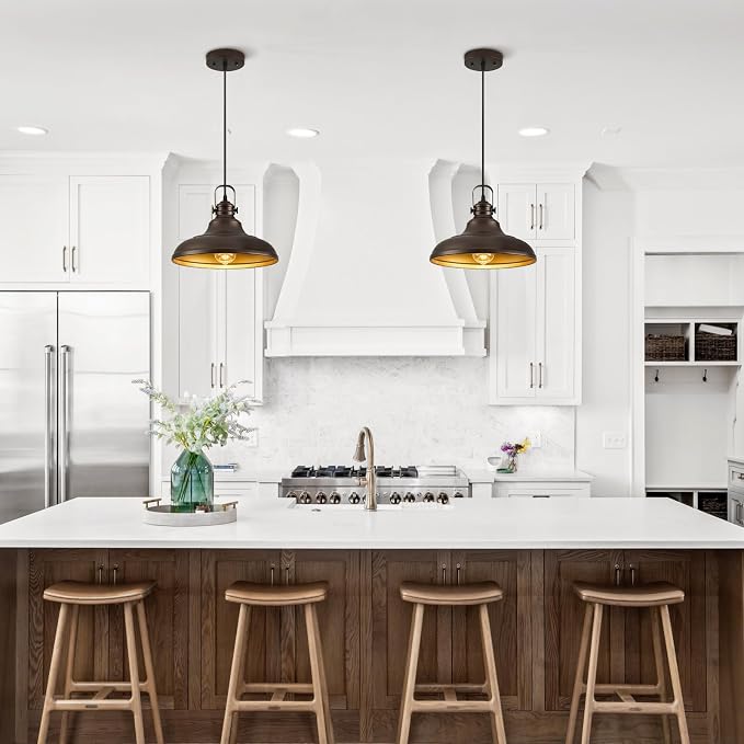 Oil Rubbed Bronze Pendant Light Modern Pendant Lights for Kitchen Island Hanging Lighting Fixture Over Sink for Dinning Room Bedroom Hallway,2 Packs