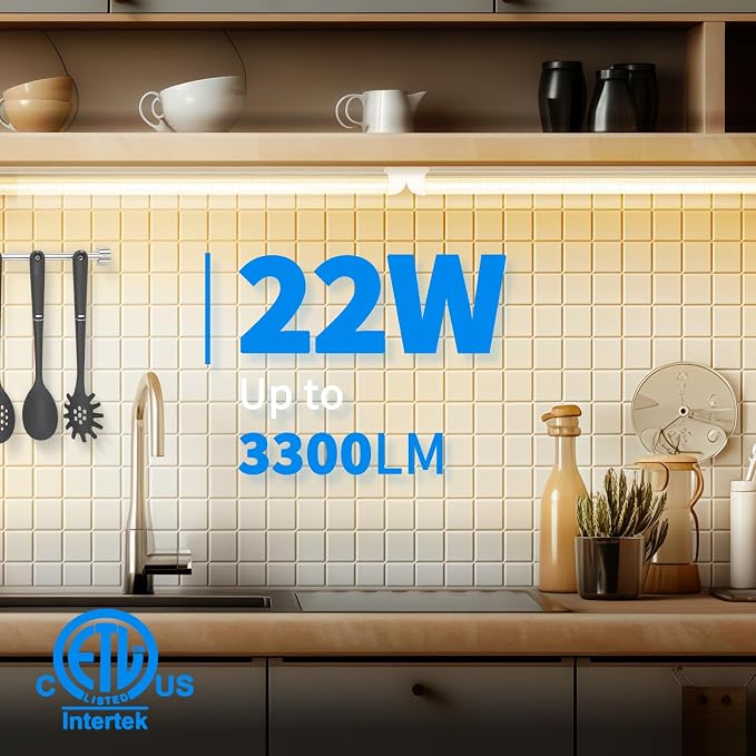 (6-Pack) CNSUNWAY 2FT LED Shop Light, 22W 3000K, V-Shaped T8 LED Tube Light | 3300LM Ceiling and Utility Shop Lights, Linkable Under Counter Lights for Kitchen, Garage, Workbench, Basement, ETL Listed