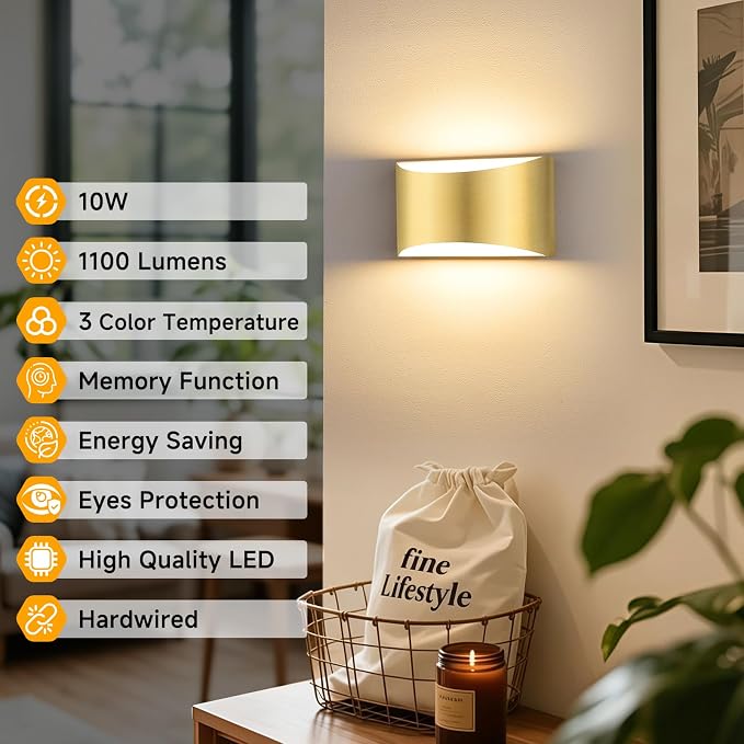 Battery Operated Wall Sconce Set of 2, Rechargeable Wall Lights | Gold Wireless Wall Mount Lights 3000K Bulbs, Touch & Remote Control, Clear Glass, Cordless Dimmable Indoor Lamp for Bedroom