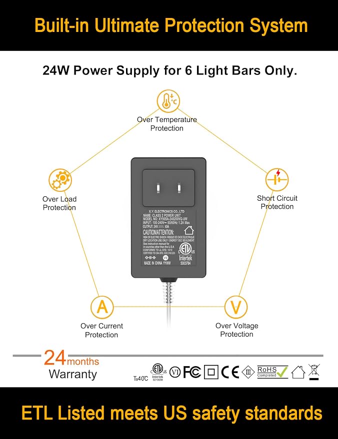 EBD Under Cabinet Lights Plug in or Hardwired, 6 Pcs 12 Inch No Messy Wires Built-in Adjustable Cable LED Light Bar 3000K 2700Lm 5 Cables Y Splitter Neat Counter Lighting for Kitchen Shelf Home Office