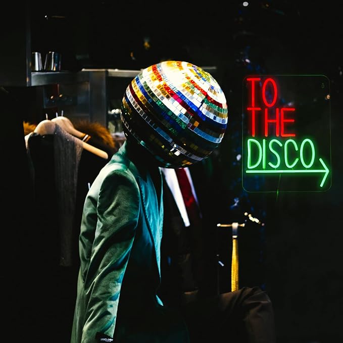 To The Disco Neon Sign Disco LED Neon Light for Wall Decor USB Powered Arrowhead Tag Led Light Sign Dimmable Neon Light Sign for Disco Bar Music Bar Bedroom Party