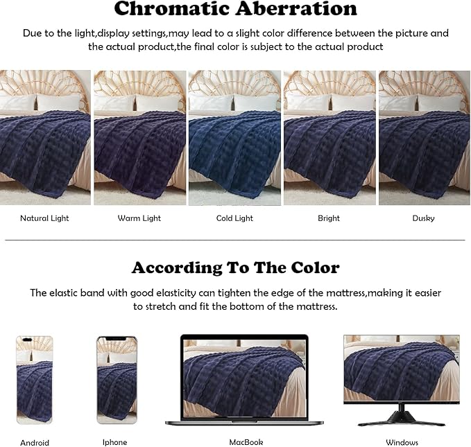 NEWCOSPLAY Throw Blanket for Couch Dark Navy Super Soft Flannel Fleece 3D Bubble Lightweight Bed Blanket All Season Use (Dark Navy, Throw(50"x60"))