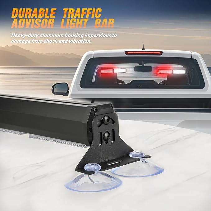 Nilight 40LED Red White Emergency Strobe Traffic Advisor Light Bar with Suction Cups Dash Safety Warning Hazard Flashing Lights Interior Front/Rear Windshield for Trucks Construction Vehicles | with Suction Cups Dash Safety Warning Hazard Flashing Ligh...