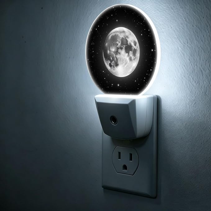 Decorative Night Lights Moon Plug-in Nightlight Auto Light Sensors | Celestial Body Night Lights Plug into Wall LED Lamp Dusk-to-Dawn Auto Sensor for Bedroom Kitchen Toilet Hallway