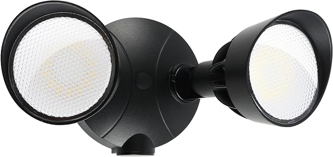 45W 5500LM Outdoor Flood Lights, Dual Head Wall Switch Controlled LED Exterior Flood Light, 5000K Daylight, IP65 Waterproof Hardwired Security Light for Outside Garage Yard (Black)