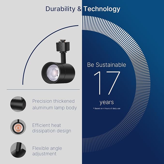 FLSNT LED Track Lighting Heads for Juno Track, 75W Equivalent Dimmable LED Track Light Heads, 12W 24° LED Spotlight Light, CRI90, 800LM, 3000K Soft White, Black, 6 Pack
