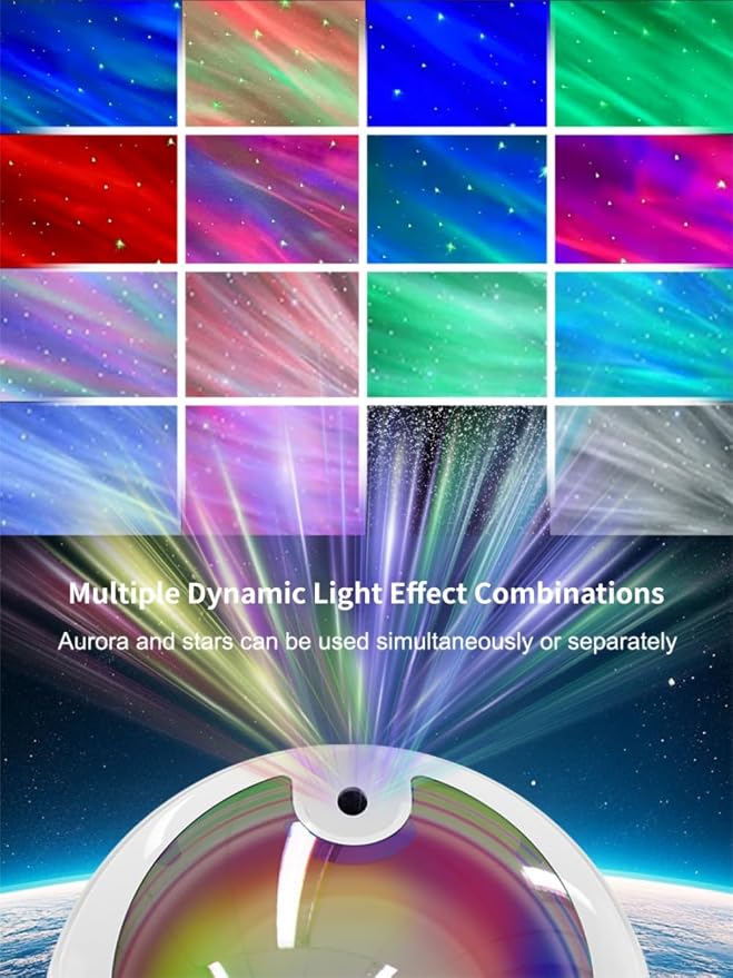 Aurora Galaxy Projector Night Light — Astronaut Space Lamp with Timer & Remote Control, 360° Rotating Star Ceiling Projector, Aesthetic Kids' Room Decor, Ideal Gift for Christmas & Birthdays