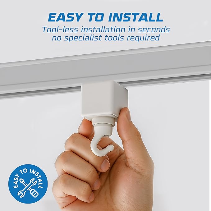 OHLECTRIC Track Light NT-308W (2 Pack) - White - Utility Hook - Single or Dual Circuit - Compatible with Halo Track