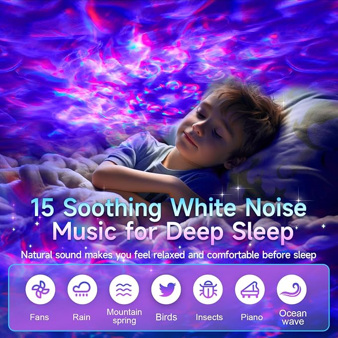 One Fire Galaxy Projector, Vibrant Galaxy Light | White Noise & Bluetooth, Remote Timer, Kids Night Light, Room Decor for Teen Girl