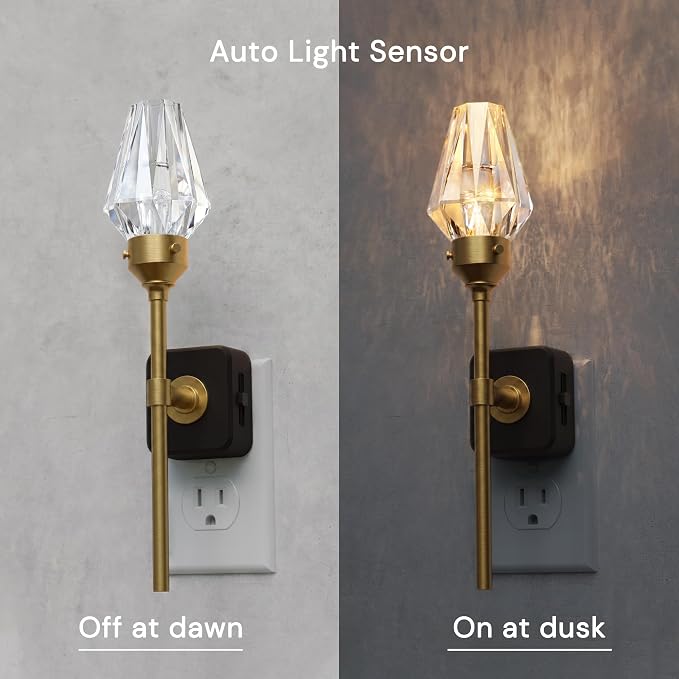 L LOHAS LED Night Light, 2 Pack Night Lights Plug into Wall | Automatic Night Lights Plug in with Auto Light Sensor, 0-100LM Adjustable Brightness Rotating Night Light for Bedroom Hallway