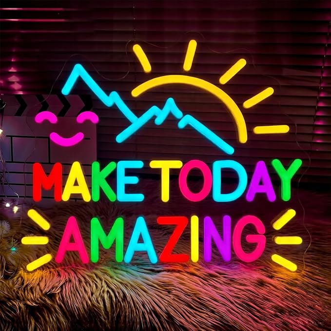 Neon Sign for Classroom, LED Motivational Wall Decor for Back to School | Make Today Amazing Neon Sign, Colorful Light Up Signs for Classroom, Kids Bedroom, Learning Space Inspirational Wall Decor