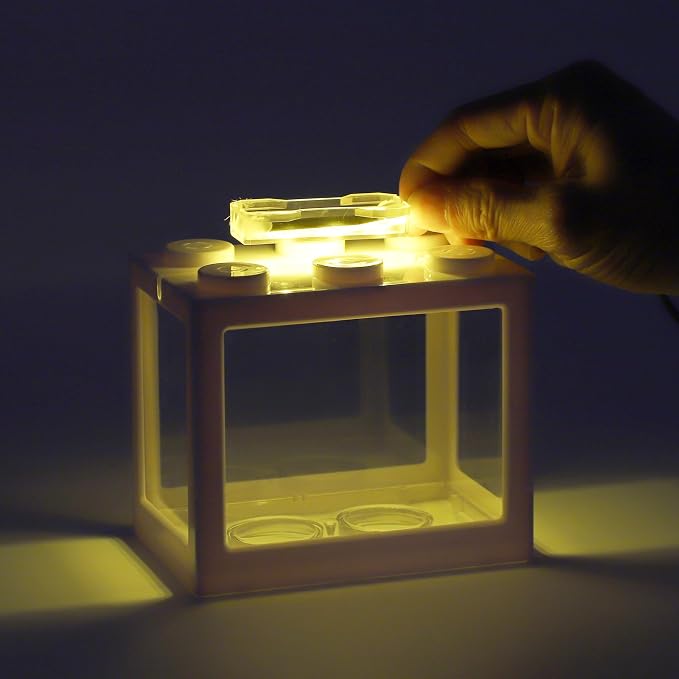 Mini Aquarium Light 0.5-2 Gallon Desktop Aquarium Yellow USB LED Light