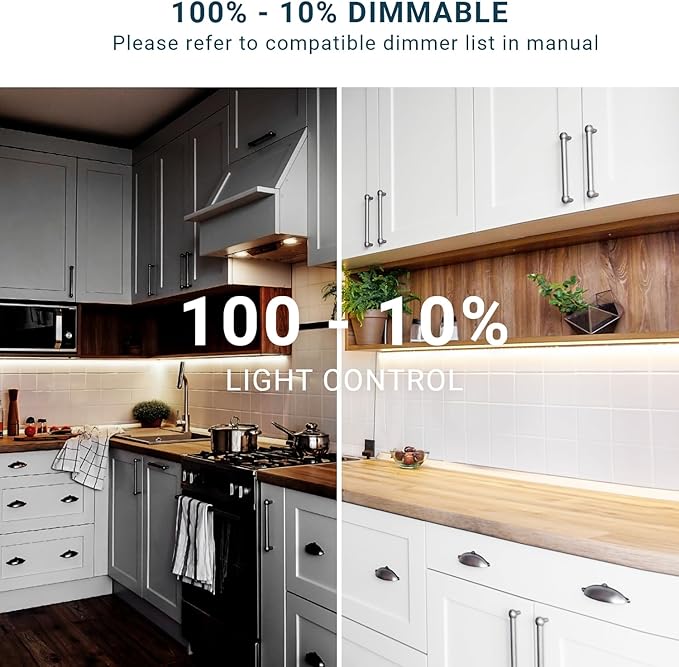 PARMIDA LED Swivel Under Cabinet Lighting, Hardwired or Plug-in Installation, 42 Inch, 22W, 5CCT Color Selectable - 2700K/3000K/4000K/5000K/6000K, Rotatable Lens, Dimmable, Linkable, 120V, 1760LM, ETL