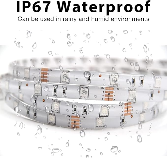 50ft RGBCW Outdoor Led Strip Lights Waterproof, Solar Led Strip Lights Outdoor with Self-Adhesive, Auto On/Off 16 Colors and 4 Modes with Remote Timer Great for Patio, Pathway Decor
