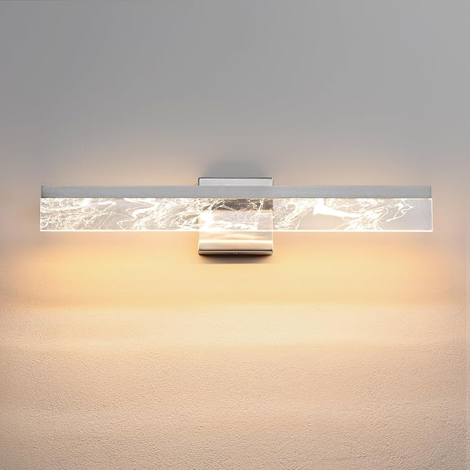 AIJIASI Brushed Nickel Vanity Light for Bathroom - 24 Inch Bathroom Lighting Fixtures Over Mirror 18W 3000K LED Vanity Lights Bar Modern Vanity Light Wall Mount