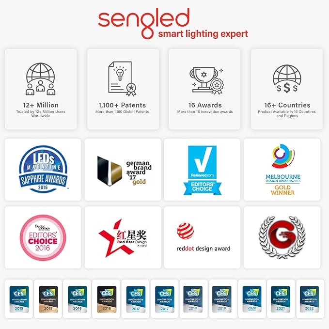 Sengled Light Bulb, S1 Auto Pairing with Alexa Devices, Color Changing , Smart Light that Work with , Bluetooth Mesh Smart Home Lighting, E26 60W Equivalent, 800LM, 4 Count (Pack of 1)