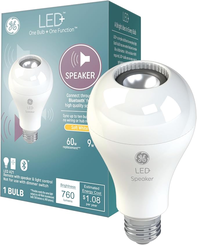 GE LED+ Speaker Soft White A21 (1-Pack)