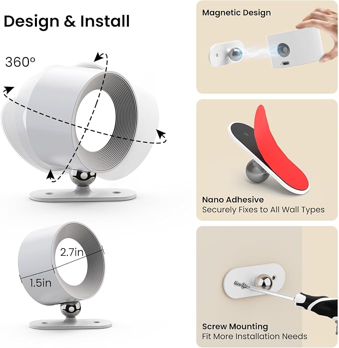 Battery Operated Wall Sconce, Dimmable Led Reading Light with Remote Control & Timer, 3 Color Temps Rechargeable Cordless Wall Lights for Bedroom Bedside, 3 Pack - White