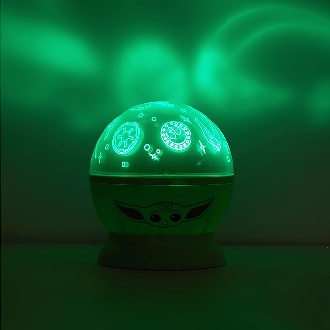 Star Wars The Mandalorian Featuring Grogu Rotating LED Projection Kids Lamp and Nightlight