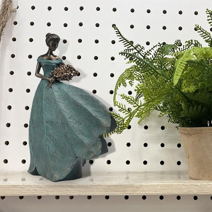 Guichifun Fairy Statue Leaf Angel Girls Resin Table Decor 5x3x7.5 Inch | Home Decoration, Modern, Living Room Office Sculpture, Indoor Rustic Figurines, Gift for Women