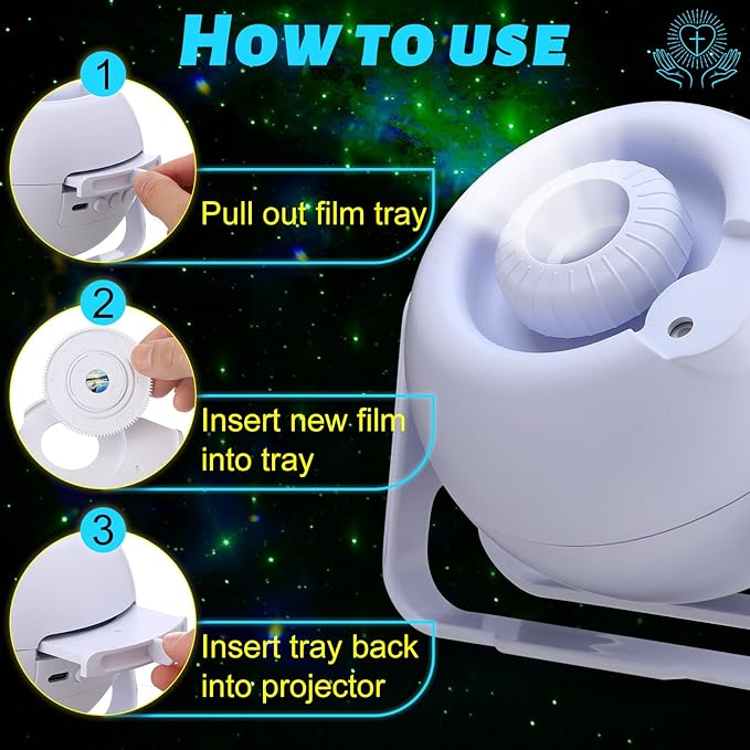 Landscape Verses Projector Galaxy Projector Includes 12 Interchangeable Christian Discs Night Light Set Project Religious on Walls or Ceilings for Gift