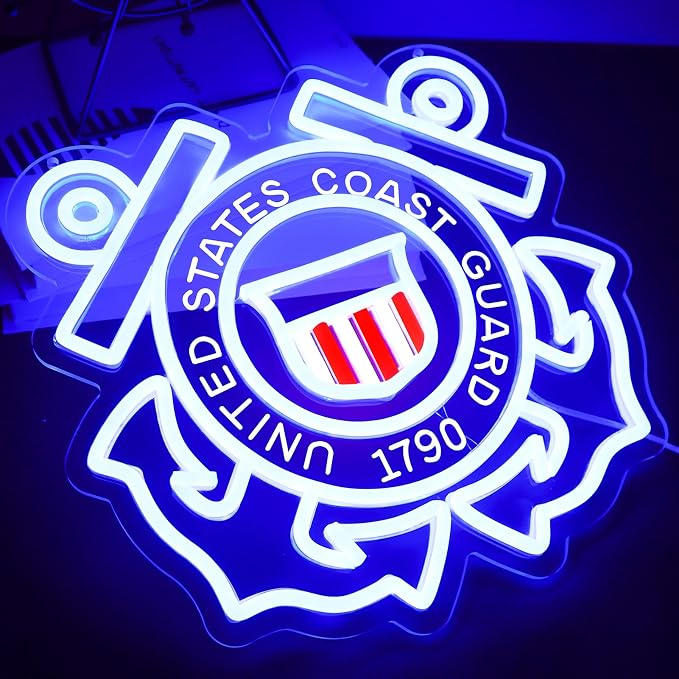 Military-themed Neon Signs Wall Decor for Man Cave Bedroom Bar Army Themed Gift Art for Christmas Party-12.87×12.2 IN-USB Powered-Acrylic