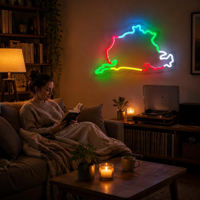 Nurburgring Neon Sign, USB Powered LED Racing Room Decor | Race Track Wall Decor for Bedroom, Game Room, Garage, Man Cave, Party Decoration and Car Enthusiast Gift