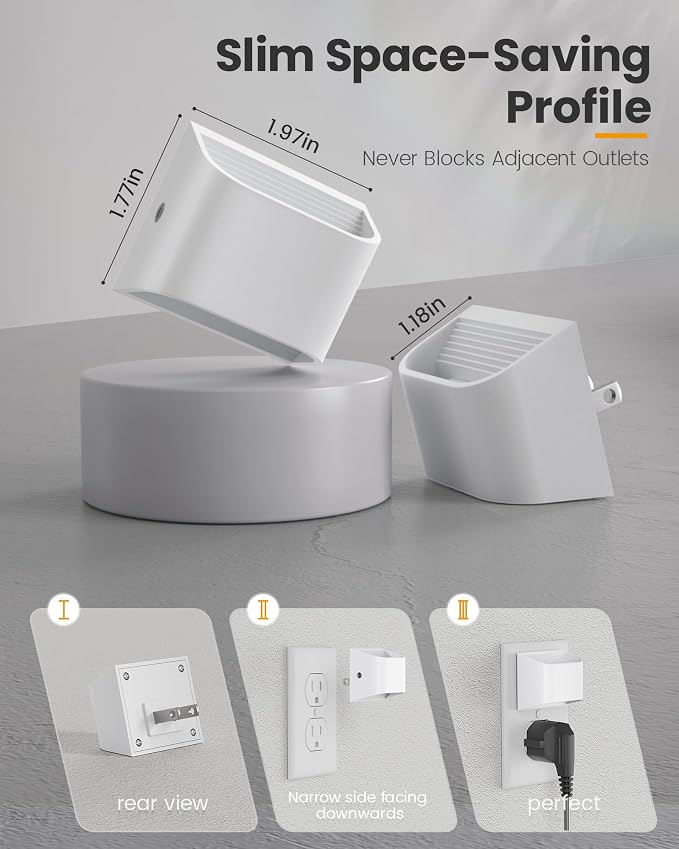 Plug in Night Light, Auto Brightness Sensor Night Light, 3000K Warm White, Ultra-Slim Wall Light for Hallway Bathroom Bedroom Stairs, White, 4 Pack