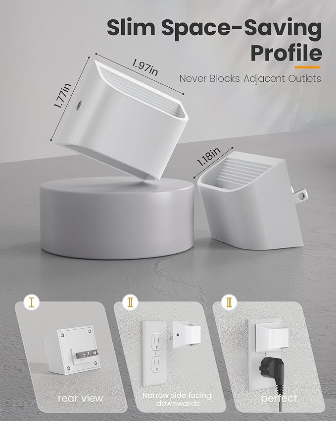Plug in Night Light, Auto Brightness Sensor Night Light, 3000K Warm White, Ultra-Slim Wall Light for Hallway Bathroom Bedroom Stairs, White, 6 Pack