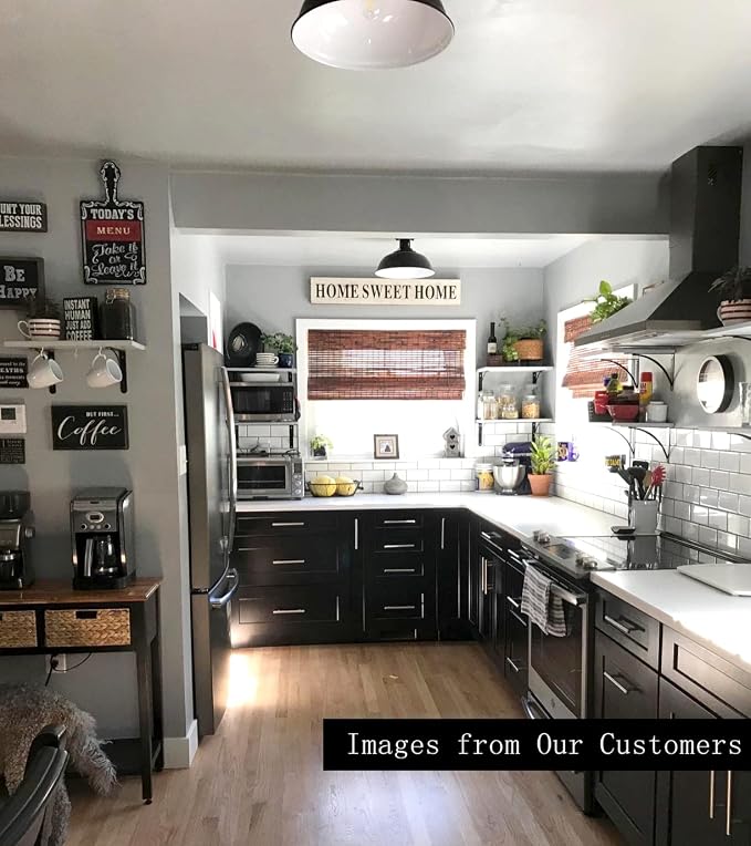 HMVPL Semi Flush Mount Ceiling Light Fixture, Farmhouse Light Fixtures, Black Outdoor Close to Ceiling Light for Porch, Entryway, Hallway, Foyer, and Gazebo