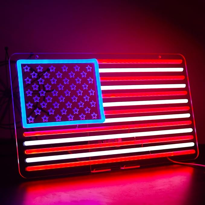 USA Neon Signs for Wall Decor，Led Neon Light for Man Cave、Bedroom、Garage，Christmas Birthday Party Gifts