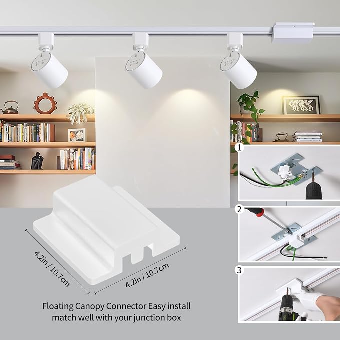 5 Color 12-Light Track Lighting Kit with 13FT H Track Rail, White | 10W Dimmable LED Track Lighting Fixtures Ceiling Spotlight 800LM, CRI90, Floating Canopy Connector Included for Installation