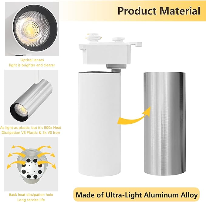 H Type LED Track Lighting Kit, Track Lighting 24 Heads Warm Light 3000K 25W 2700lm High Brightness Dimmable Track Lighting System with 26ft Track Rail, Adjustable Angle Light Heads