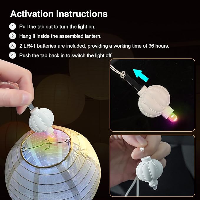 24 Pack Mini LED Lantern Lights - Battery Operated Small Lights for Paper Lanterns, Perfect for Party, Birthday, Wedding, Halloween, Christmas Decorations (Multicolor)