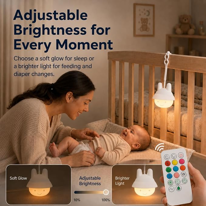 ShaArkMango Baby Car Seat Light for Night Driving, Rechargeable Car Seat Night Light for Babies, Soft Glow Backseat Travel Light with Gentle Eye Caring Design for Infants & Toddlers