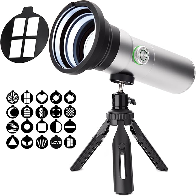 4 Color RGB Photography Flashlight - with 20 GOBO Filters & Tripod, 7500mAh Rechargeable Handheld Photography Light for Weddings, YouTube, TikTok Videos, Portrait Photography, Content Creation
