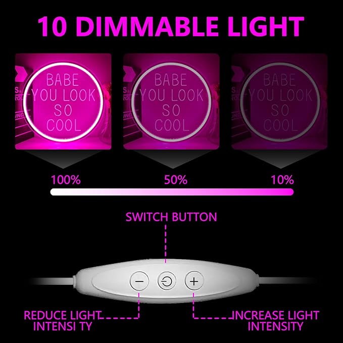 Babe You Look So Cool Neon Sign for Wall Decor Dimmable Led Sign Neon Light Up Sign for Bedroom Home Gym Salon Bar Party Aesthetic Wall Art Decorations Gifts Wedding