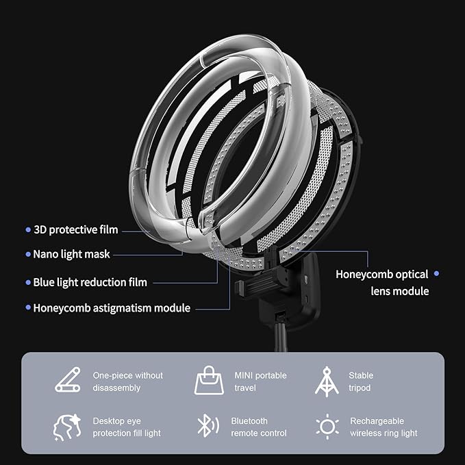 yAyusi Portable Ring Light with Stand, 4000mAh Battery Operated Cordless 10" Foldable Travel Ring Light, 79" Tripod Stand for Video Conference/Selfie/Live Stream/Makeup