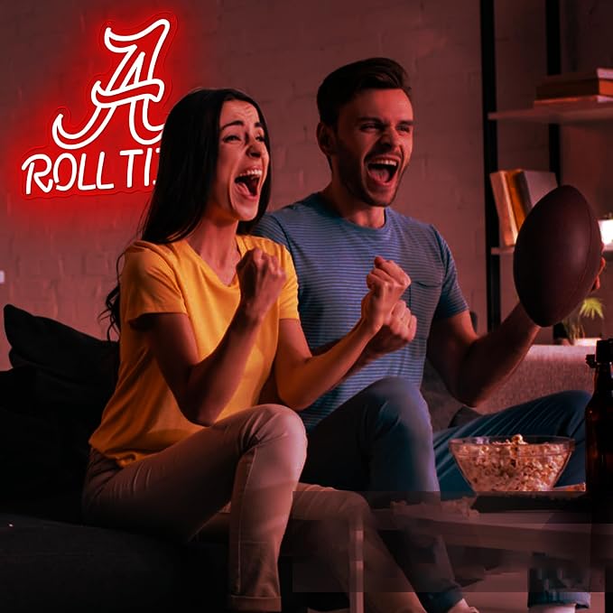 University Neon Sign for Wall Decor Football Neon Light for Man Cave | Dimmable University slogan Led Sign for Fans, Bedroom, Dorm, Game Room,Bar Party Decor, Birthday Gifts for Men 13.7*11.9In