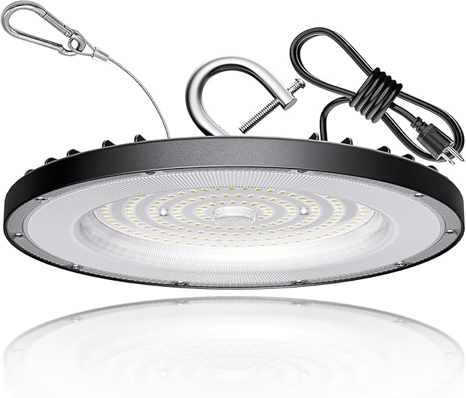 UFO Led High Bay Light 200W(800W MH/HPS Equiv.), 30000lm, 6000K Daylight High Bay Led Light with 5' Cable US Hook, IP65 Waterproof Commercial Light Fixture for Warehouse Workshop Barn Factory