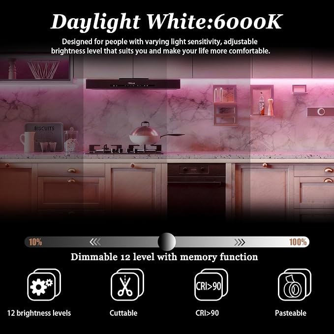 COB Pink 20Ft LED Strip Lights 24V Safe Voltage Dimmable Eye‑Caring Flexible Tape Lights for Princess Girls Bedroom Kids Room Nursery Under Cabinet Home Decor Easy Install High CRI95+