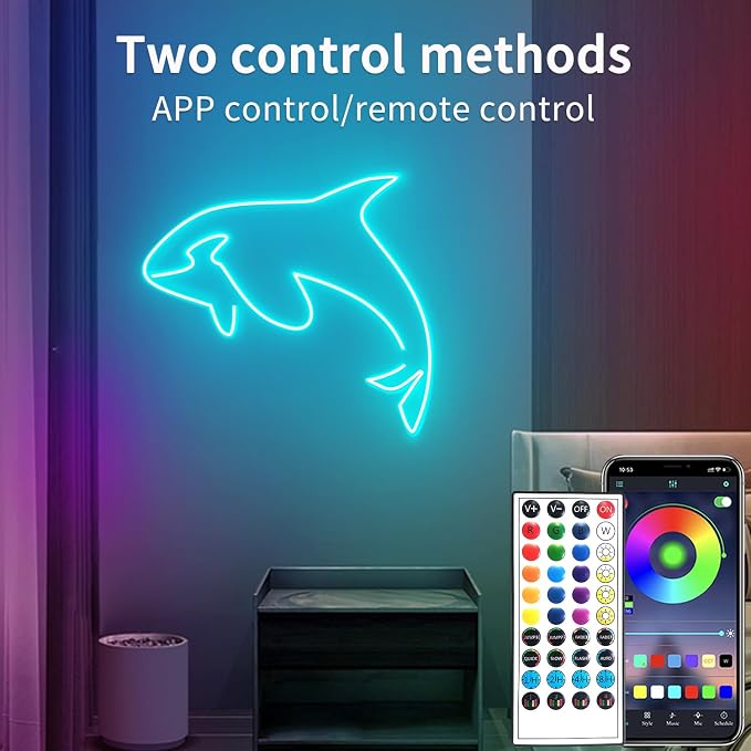 segrass 50ft Led Neon Rope Lights,Control with App/Remote,Flexible Led Rope Lights IP67 Outdoor RGB Neon Lights Waterproof,Music Sync Color Changing, led Lights for Bedroom Indoor