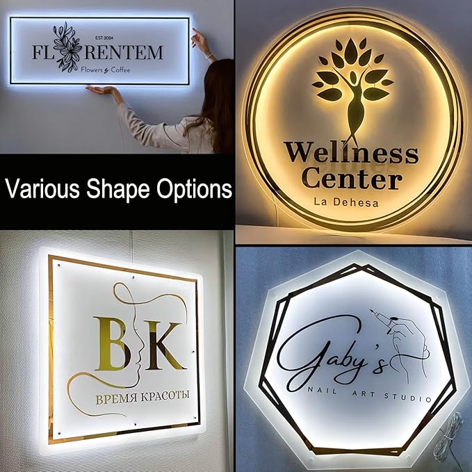 Custom Neon Sign, Personalized UV Printed LED Backlit Illuminated Sign Customizable for Business LoGo, Salon Beauty Nail Studios Light Up Name Metal Sign, Images Neon Lighting Customized