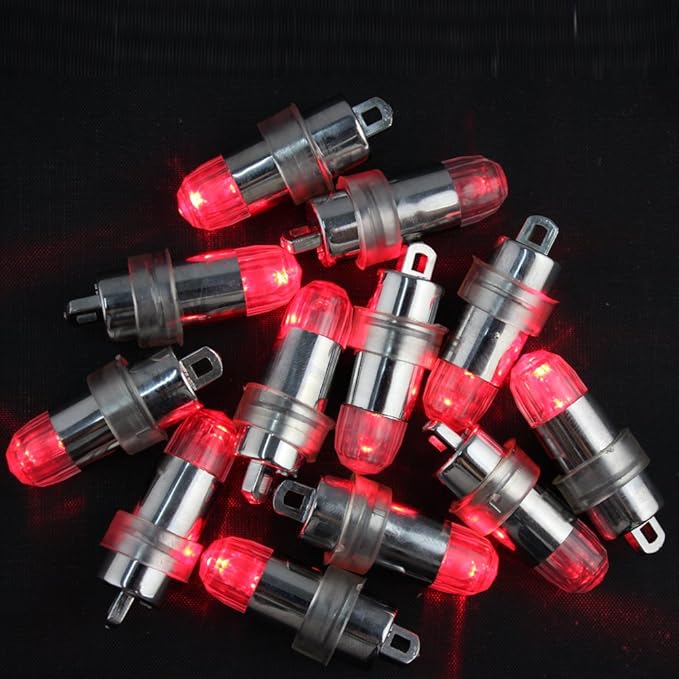 Non-Blinking LED Balloon Lights for Balloon Paper Lantern Party Decoration (Red, Pack of 12)